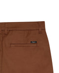 Mens Chino Pants Mid Rise Bootcut Cotton Elastane Piping Pockets Buttons Label Over Piping - Brown 63_631H000_CAF181031_6