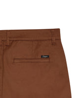 Mens Chino Pants Mid Rise Bootcut Cotton Elastane Piping Pockets Buttons Label Over Piping - Brown 63_631H000_CAF181031_6