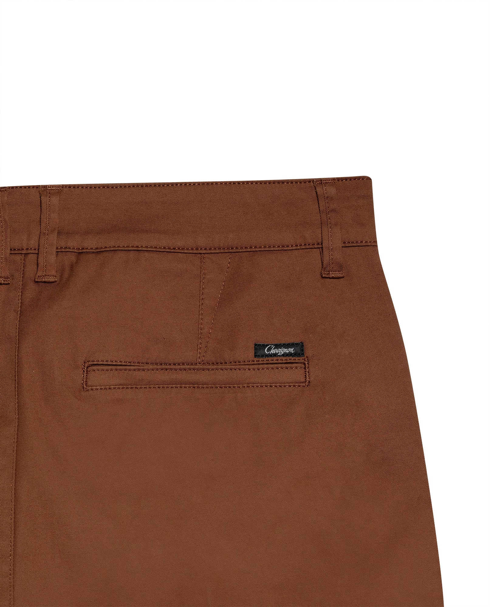 Mens Chino Pants Mid Rise Bootcut Cotton Elastane Piping Pockets Buttons Label Over Piping - Brown 63_631H000_CAF181031_6