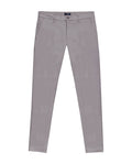 Mens Chino Pants Mid Rise Bootcut Cotton Elastane Piping Pockets Buttons Label Over Piping - Gray 63_631H000_GRI175102_0