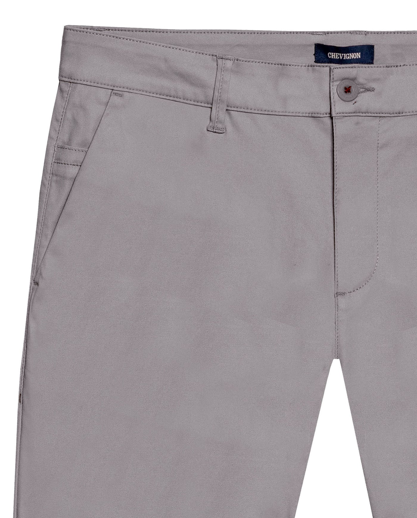 Mens Chino Pants Mid Rise Bootcut Cotton Elastane Piping Pockets Buttons Label Over Piping - Gray 63_631H000_GRI175102_3