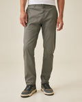 Mens Chino Pants Mid Rise Bootcut Cotton Elastane Piping Pockets Buttons Label Over Piping - Gray 63_631H000_GRI180510_0