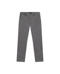 Mens Chino Pants Mid Rise Bootcut Cotton Elastane Piping Pockets Buttons Label Over Piping - Gray 63_631H000_GRI180510_3