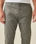 Mens Chino Pants Mid Rise Bootcut Cotton Elastane Piping Pockets Buttons Label Over Piping - Gray 63_631H000_GRI180510_5