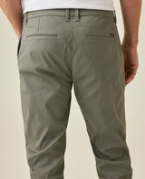 Mens Chino Pants Mid Rise Bootcut Cotton Elastane Piping Pockets Buttons Label Over Piping - Gray 63_631H000_GRI180510_7