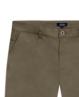 Mens Chino Pants Mid Rise Bootcut Cotton Elastane Piping Pockets Buttons Label Over Piping - Green 63_631H000_VER180515_3