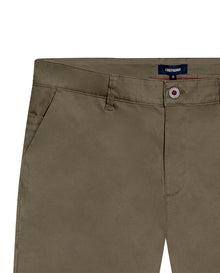 Mens Chino Pants Mid Rise Bootcut Cotton Elastane Piping Pockets Buttons Label Over Piping - Green 63_631H000_VER180515_3