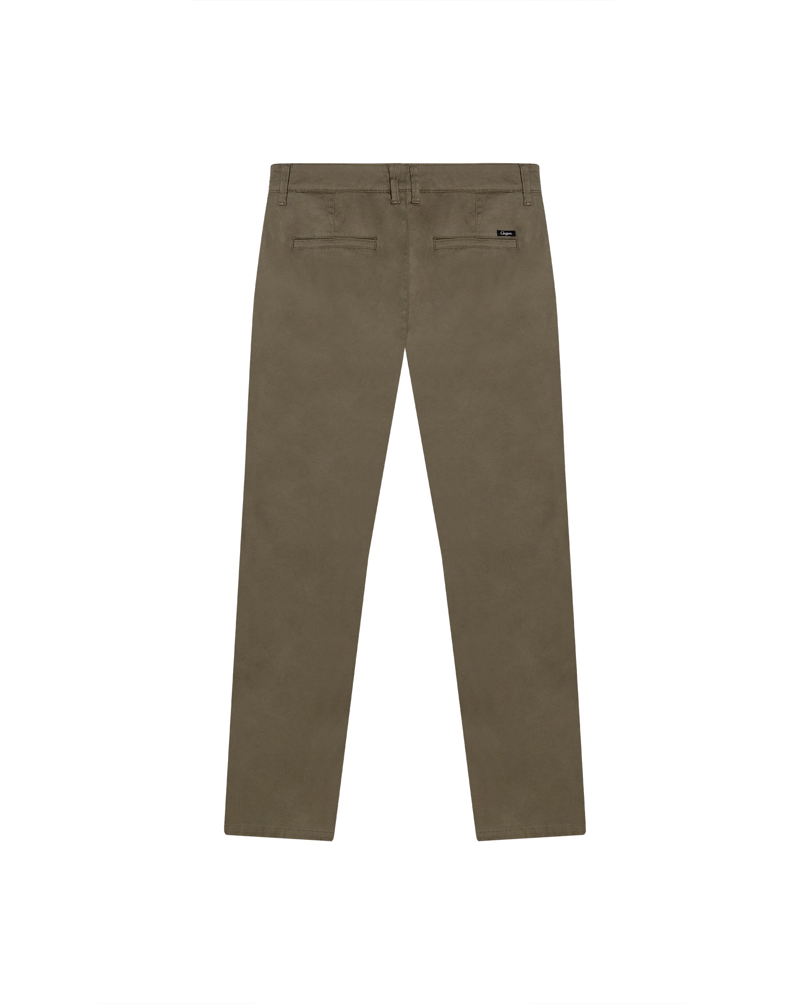 Mens Chino Pants Mid Rise Bootcut Cotton Elastane Piping Pockets Buttons Label Over Piping - Green 63_631H000_VER180515_5