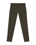 Mens Chino Pants Mid Rise Bootcut Cotton Elastane Piping Pockets Buttons Label Over Piping - Green 63_631H000_VER190414_0