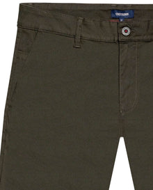 Mens Chino Pants Mid Rise Bootcut Cotton Elastane Piping Pockets Buttons Label Over Piping - Green 63_631H000_VER190414_3
