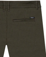 Mens Chino Pants Mid Rise Bootcut Cotton Elastane Piping Pockets Buttons Label Over Piping - Green 63_631H000_VER190414_6