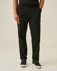 Mens Jogger Pants Mid Rise Cotton Elastane Papery Finish Cool Touch Elastic Waist Drawstring Hidden Snap - Black 63_631H001_NEG194007_0