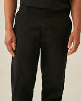 Mens Jogger Pants Mid Rise Cotton Elastane Papery Finish Cool Touch Elastic Waist Drawstring Hidden Snap - Black 63_631H001_NEG194007_5