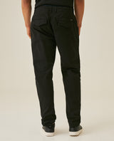 Mens Jogger Pants Mid Rise Cotton Elastane Papery Finish Cool Touch Elastic Waist Drawstring Hidden Snap - Black 63_631H001_NEG194007_6