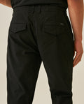 Mens Jogger Pants Mid Rise Cotton Elastane Papery Finish Cool Touch Elastic Waist Drawstring Hidden Snap - Black 63_631H001_NEG194007_7