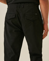 Mens Jogger Pants Mid Rise Cotton Elastane Papery Finish Cool Touch Elastic Waist Drawstring Hidden Snap - Black 63_631H001_NEG194007_7
