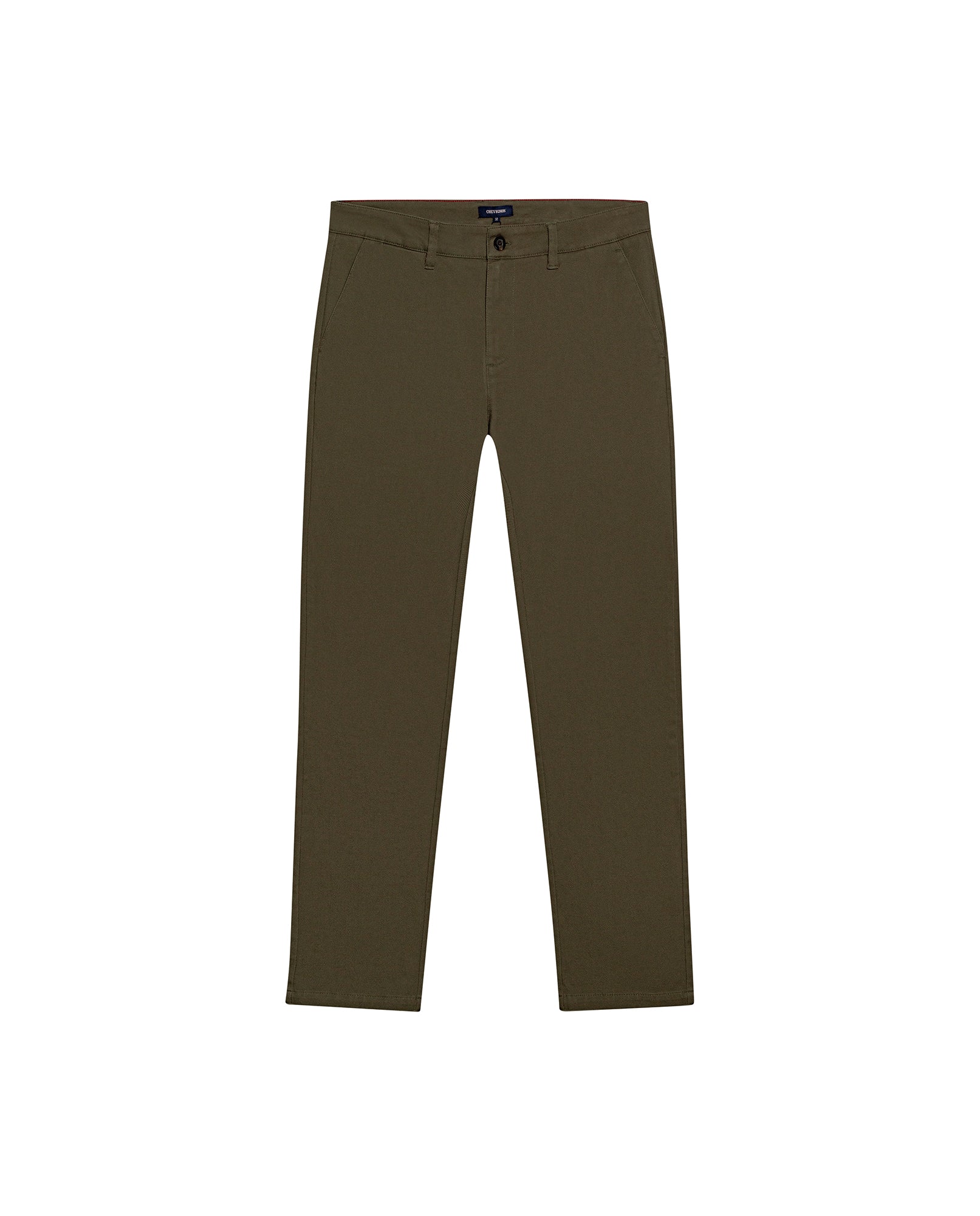 Mens Chino Pants Regular Fit Cotton Elastane Micro Piqué Structure Printed Duck Lining Exposed Button Piping - Green 63_631H002_VER190414_3