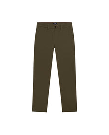 Mens Chino Pants Regular Fit Cotton Elastane Micro Piqué Structure Printed Duck Lining Exposed Button Piping - Green 63_631H002_VER190414_3