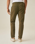 Mens Chino Pants Regular Fit Cotton Elastane Micro Piqué Structure Printed Duck Lining Exposed Button Piping - Green 63_631H002_VER190414_6