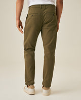 Mens Chino Pants Regular Fit Cotton Elastane Micro Piqué Structure Printed Duck Lining Exposed Button Piping - Green 63_631H002_VER190414_6