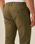 Mens Chino Pants Regular Fit Cotton Elastane Micro Piqué Structure Printed Duck Lining Exposed Button Piping - Green 63_631H002_VER190414_7