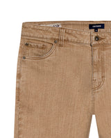 Mens Pants 5 Pocket Mid Rise Cotton Elastane Special Wash Reserved Areas Marked Diagonal Patch Pockets - Beige 63_631H003_BEI140002_8