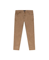 Mens Pants 5 Pocket Mid Rise Cotton Elastane Special Wash Reserved Areas Marked Diagonal Patch Pockets - Brown 63_631H003_CAF171314_3