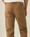 Mens Pants 5 Pocket Mid Rise Cotton Elastane Special Wash Reserved Areas Marked Diagonal Patch Pockets - Brown 63_631H003_CAF171314_7