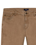 Mens Pants 5 Pocket Mid Rise Cotton Elastane Special Wash Reserved Areas Marked Diagonal Patch Pockets - Brown 63_631H003_CAF171314_8