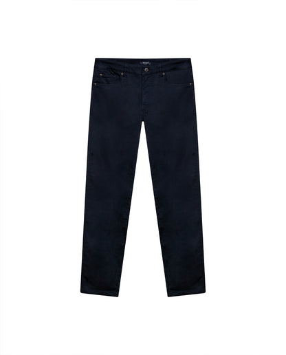 Mens Pants Slim Fit 5 Pocket Mid Rise Cotton Tencel Elastane Jogger Fabric Premium Soft Touch - Blue 63_631H004_AZU194011_0