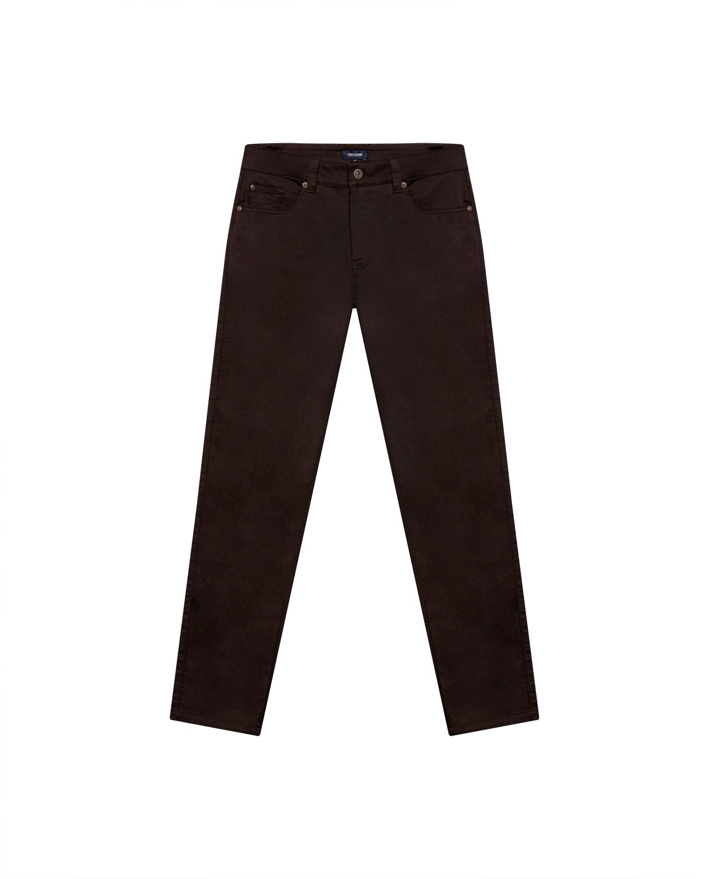 Mens Pants Slim Fit 5 Pocket Mid Rise Cotton Tencel Elastane Jogger Fabric Premium Soft Touch - Brown 63_631H004_CAF191016_0