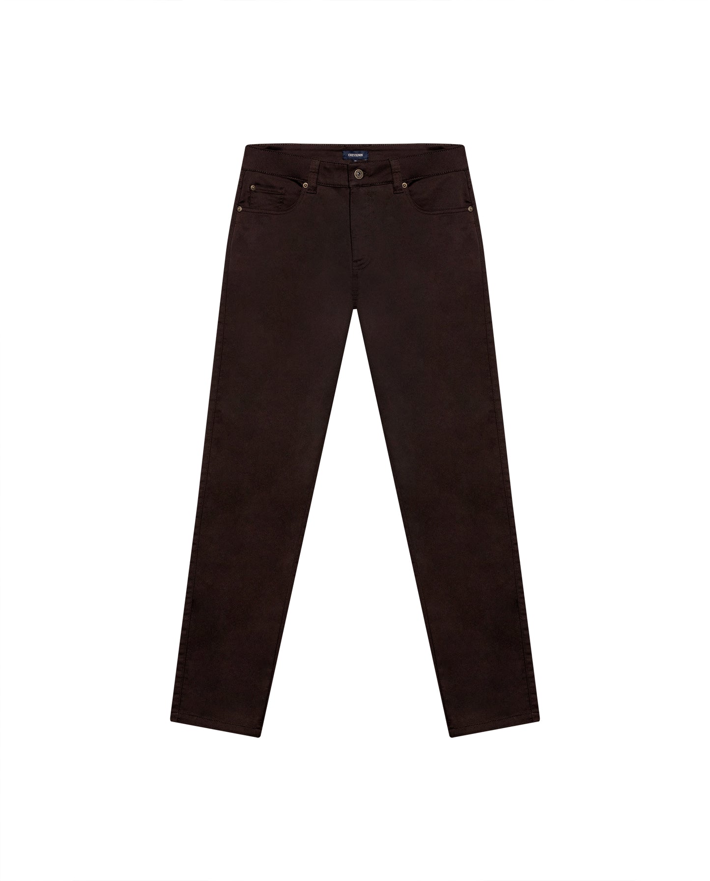 Mens Pants Slim Fit 5 Pocket Mid Rise Cotton Tencel Elastane Jogger Fabric Premium Soft Touch - Brown 63_631H004_CAF191016_0