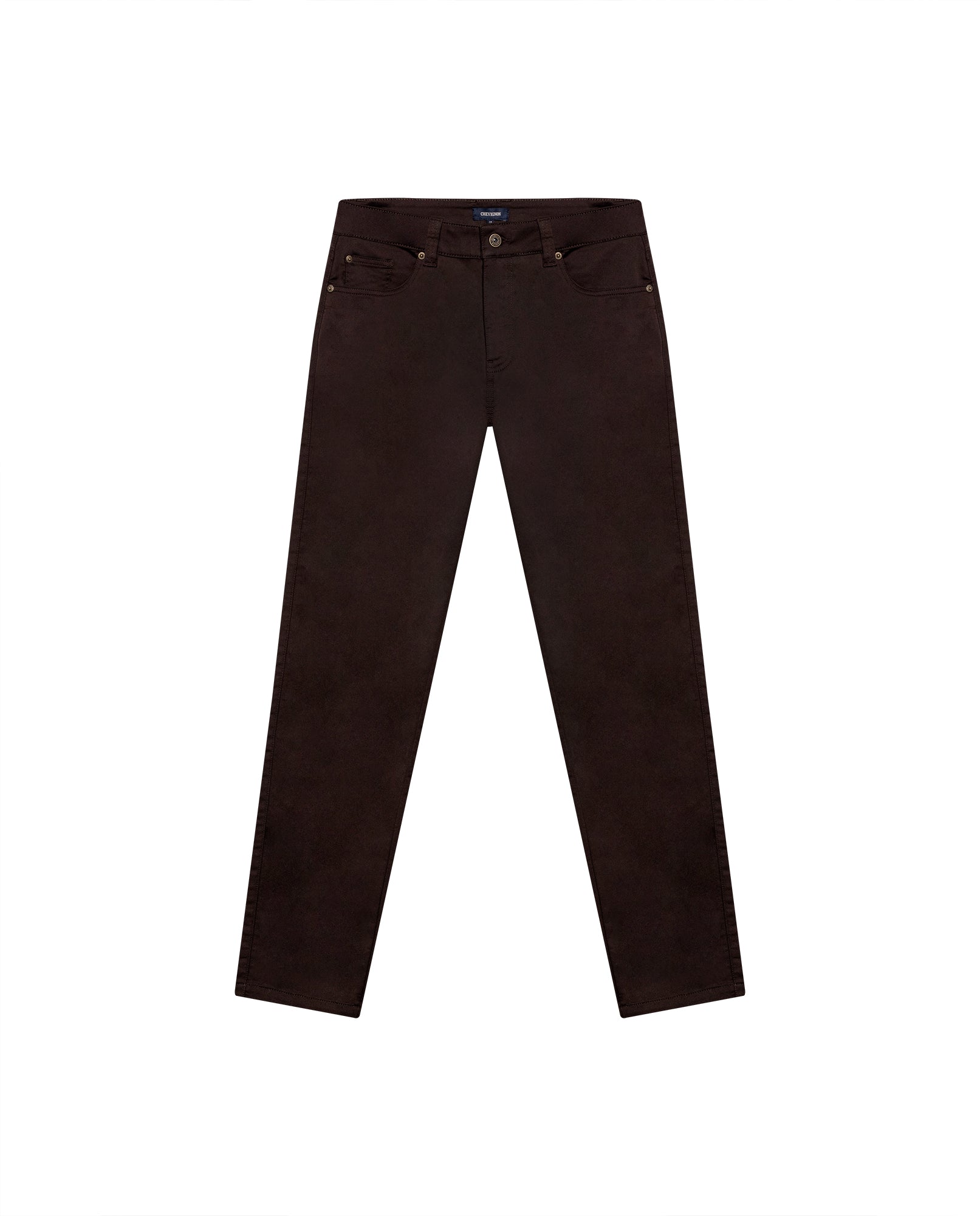 Mens Pants Slim Fit 5 Pocket Mid Rise Cotton Tencel Elastane Jogger Fabric Premium Soft Touch - Brown 63_631H004_CAF191016_0