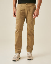 Mens Carpenter Pants Mid Rise Cargo Silhouette Cotton Tencel Elastane Functional Front Carpenter Pocket - Brown 63_631H005_CAF181018_0