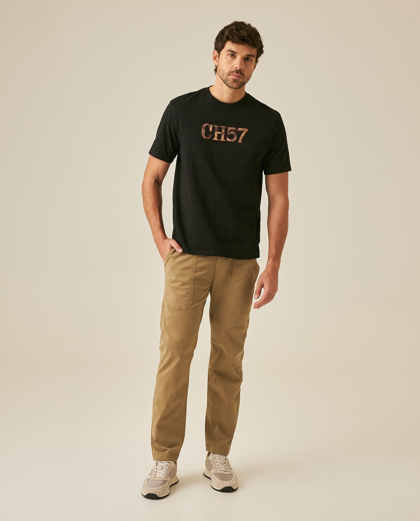 Mens Carpenter Pants Mid Rise Cargo Silhouette Cotton Tencel Elastane Functional Front Carpenter Pocket - Brown 63_631H005_CAF181018_4