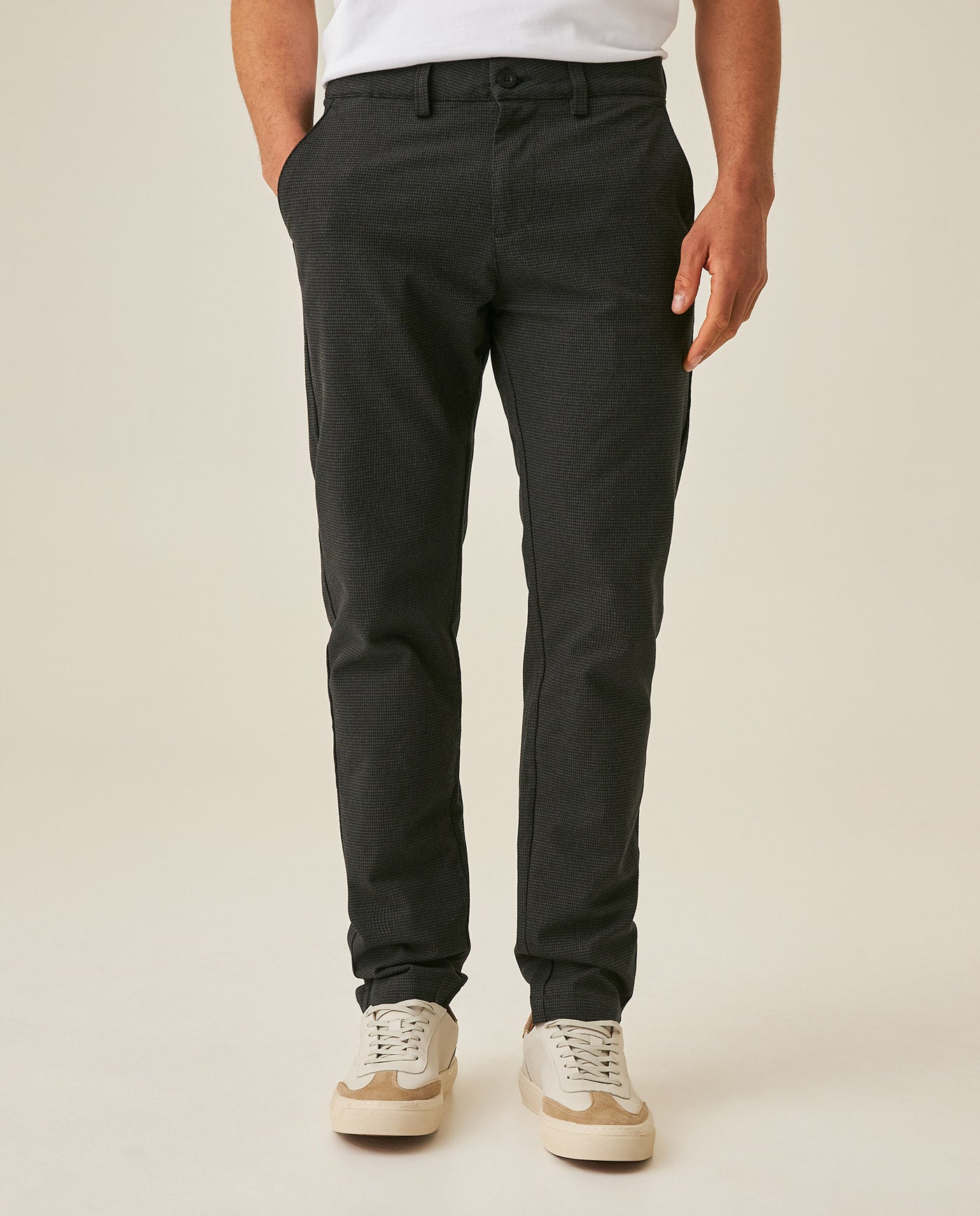 Mens Pants Slim Fit Cotton Elastane Utilitarian Set Rear Piping Woven Label Red Details Bomber Set - Black 63_631H006_NEG194004_0