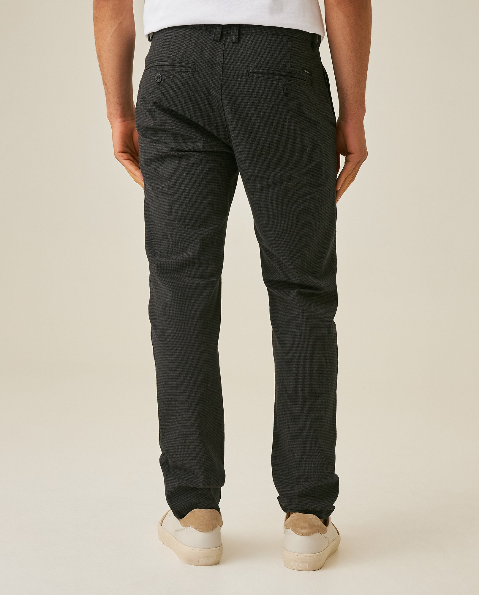 Mens Pants Slim Fit Cotton Elastane Utilitarian Set Rear Piping Woven Label Red Details Bomber Set - Black 63_631H006_NEG194004_6