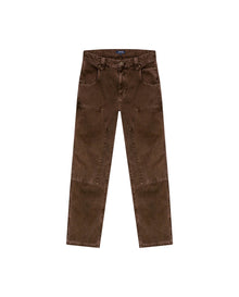 Mens Rodeo Carpenter Pants 5 Pocket Low Rise Canvas Cotton Medium Weight Workwear Aesthetic - Brown 63_631H010_CAF190916_3