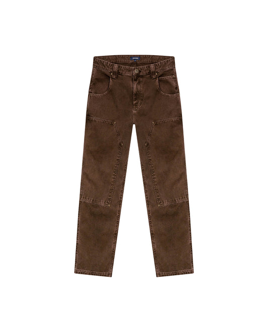Mens Rodeo Carpenter Pants 5 Pocket Low Rise Canvas Cotton Medium Weight Workwear Aesthetic - Brown 63_631H010_CAF190916_3