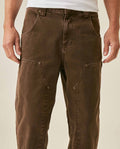 Mens Rodeo Carpenter Pants 5 Pocket Low Rise Canvas Cotton Medium Weight Workwear Aesthetic - Brown 63_631H010_CAF190916_5