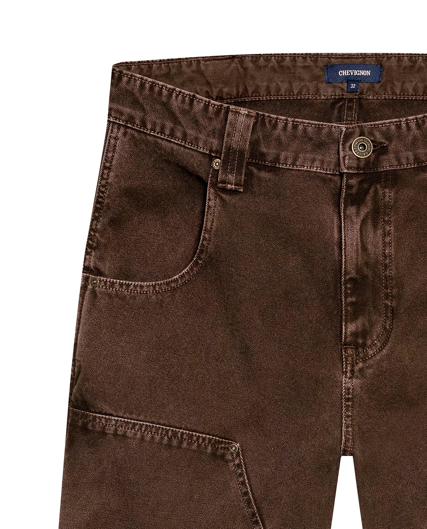 Mens Rodeo Carpenter Pants 5 Pocket Low Rise Canvas Cotton Medium Weight Workwear Aesthetic - Brown 63_631H010_CAF190916_8