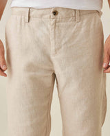 Mens Rodeo Pants Straight Fit Relaxed Mid Rise Linen Pure Piping Pockets Leather Label - Gray 63_631H702_GRI146305_5