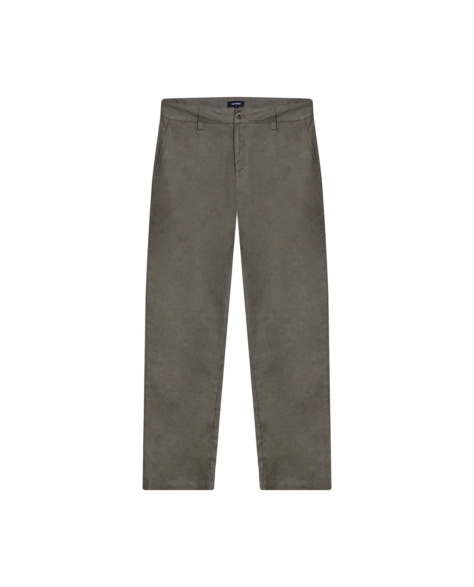 Mens Rodeo Pants Straight Fit Relaxed Mid Rise Linen Pure Piping Pockets Leather Label - Gray 63_631H702_GRI180513_3