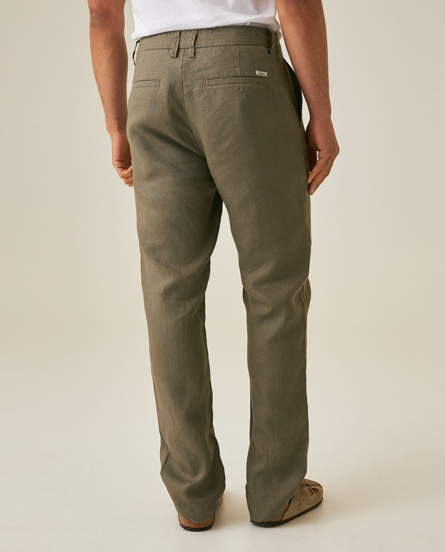 Mens Rodeo Pants Straight Fit Relaxed Mid Rise Linen Pure Piping Pockets Leather Label - Gray 63_631H702_GRI180513_6