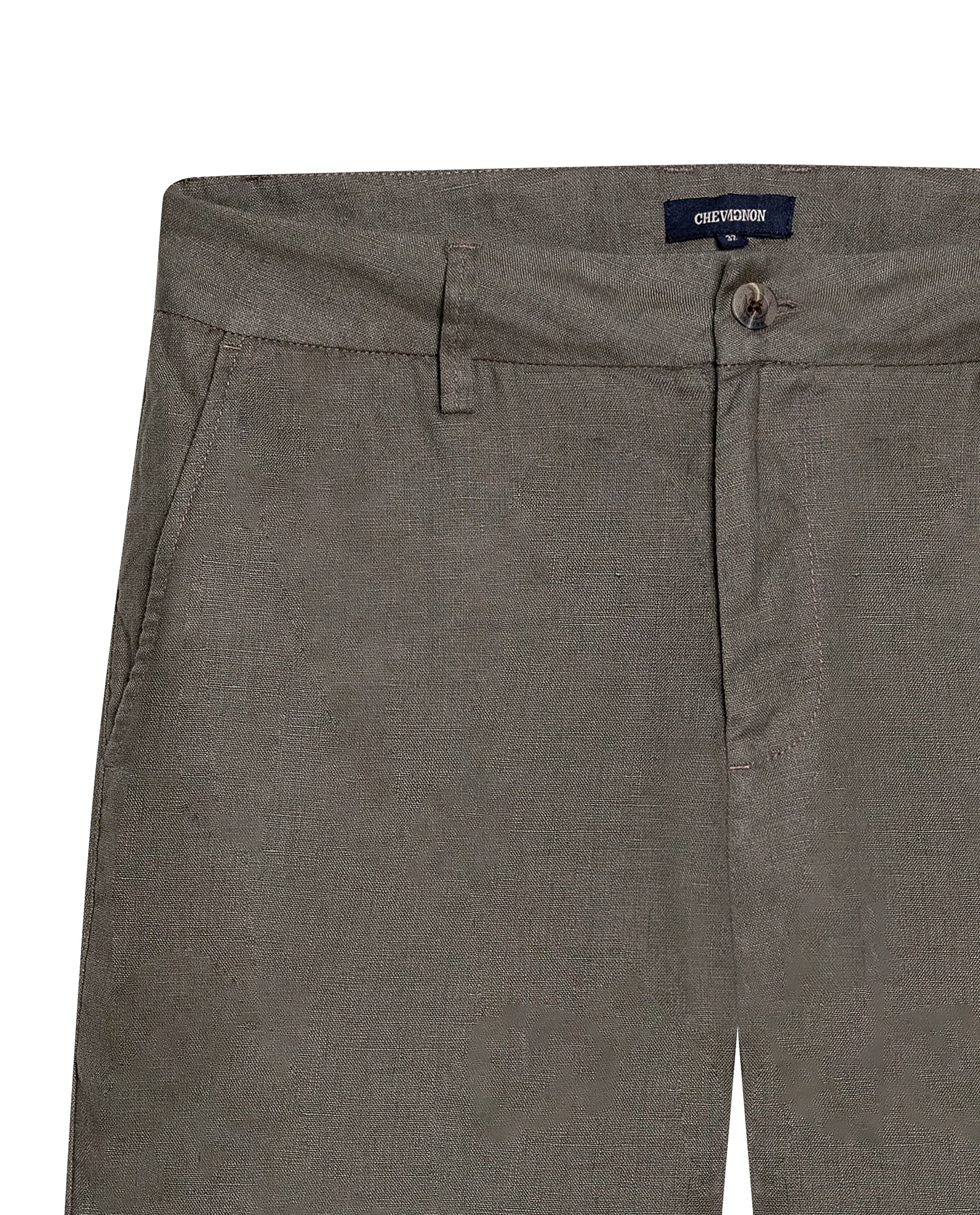 Mens Rodeo Pants Straight Fit Relaxed Mid Rise Linen Pure Piping Pockets Leather Label - Gray 63_631H702_GRI180513_8