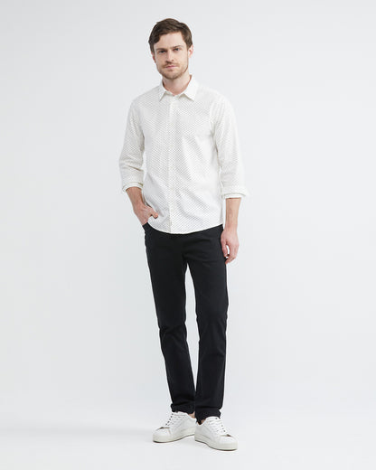 BLACK REGULAR FIT PANTS