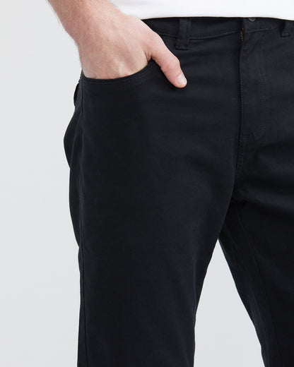 BLACK REGULAR FIT PANTS