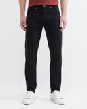 BLACK COTTON FIVE-POCKET PANTS