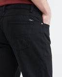 BLACK COTTON FIVE-POCKET PANTS