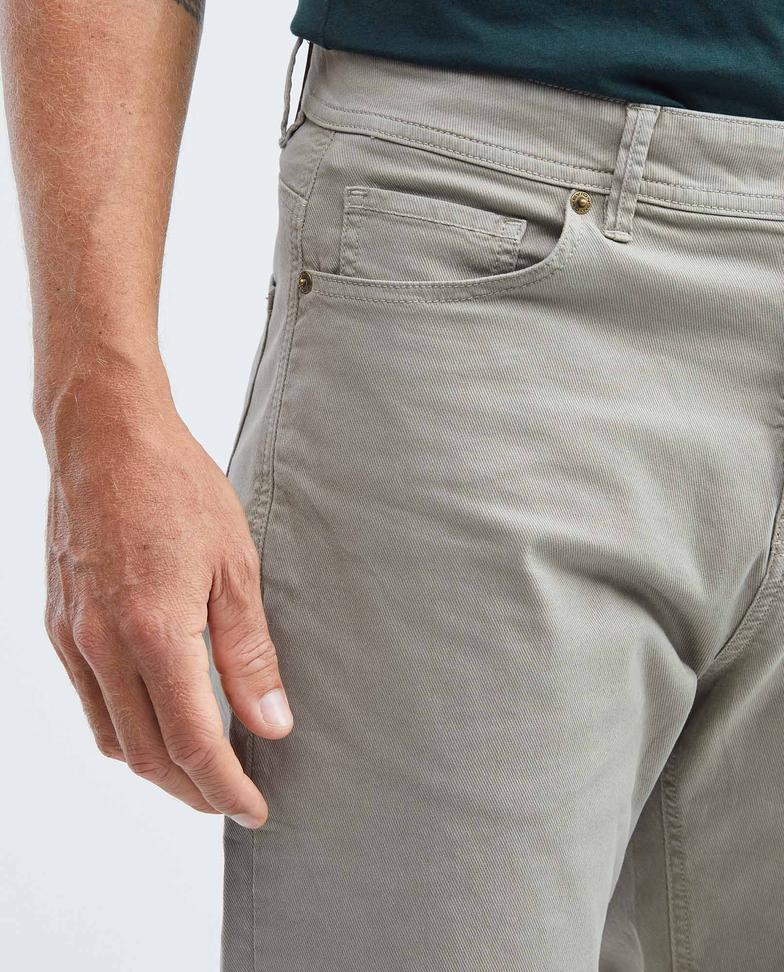 Men's 5-Pocket Dyed Pants Leather Label Rivets Cotton Stretch - 3